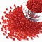 Glass Seed Beads, Transparent, Round, Red, 8/0, 3mm, Hole: 1mm, about 666 beads/30g