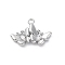 Brass Crystal Rhinestone Pendants, Cadmium Free & Nickel Free & Lead Free, Butterfly Charm, Real Platinum Plated, 12x17x3mm, Hole: 1.4mm