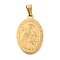 304 Stainless Steel Pendants, Oval with Saint Thomas Charm, Religion, Real 18K Gold Plated, 27x18x2mm, Hole: 6x3mm