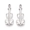 304 Stainless Steel Pendants, Violin, Stainless Steel Color, 32x11x3mm, Hole: 1.8mm