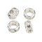 Brass Rhinestone Beads, Rondelle, Crystal, Silver, 11.5x6mm, Hole: 5mm
