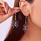 Spider Alloy Rhinestone Dangle Earrings, Rainbow Color, Colorful, 65x30mm