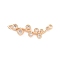 Brass Pave Clear Cubic Zirconia Connector Charms, Branch Links, Light Gold, 8x23.5x2mm, Hole: 1mm