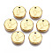 316 Surgical Stainless Steel Charms, Flat Round with Constellation, Real 14K Gold Plated, Virgo, 10x2mm, Hole: 1mm