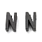 304 Stainless Steel Charms, Alphabet, Electrophoresis Black, Letter.N, 8x4.5x3mm, Hole: 1.8mm
