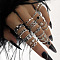 19Pcs Alloy Enamel Finger Cuff Rings Sets, Wing/Heart/Star, Antique Silver, 16~18mm