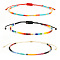 Bohemian Glass Seed Bead Rainbow Friendship Bracelets, Adjustable Stackable Bracelets, Mixed Color