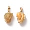 Brass Pendants, Cadmium Free & Nickel Free & Lead Free, Durian Charms, Real 18K Gold Plated, 22.5x13.5x8.5mm, Hole: 2.7x5mm