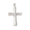Brass Pendants, Cadmium Free & Lead Free, Cross, Platinum, 38x25x5mm, Hole: 5x4mm