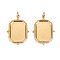 304 Stainless Steel Pendant Cabochon Settings, with Jump Rings, Rounded Rectangle, Real 14K Gold Plated, Tray: 14.5x10mm, 22x15x2mm, Jump Ring: 3.8x0.5mm, 2.8mm inner diameter