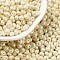 6/0 Glass Seed Beads, Opaque Colours Luster, Teardrop, Light Goldenrod Yellow, 4~5x4~4.5x3~4mm, Hole: 0.8~0.9mm, about 125pcs/10g