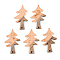 Transparent Resin & Walnut Wood Pendants, with Gold Foil, Christmas Tree, Dark Salmon, 38x24.5x3mm, Hole: 2mm