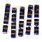 Translucent Resin & Walnut Wood Big Pendants, with Gold Foil, Rectangle Charm, Dark Blue, 51.5x7.5x3mm, Hole: 1.8mm