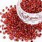 8/0 Glass Bugle Beads, Silver Lined, FireBrick, 2.5~3x2.5mm, Hole: 1mm, about 15000pcs/pound