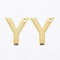 304 Stainless Steel Charms, Letter.Y, Real 18K Gold Plated, 11x9x0.8mm, Hole: 1mm