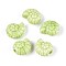 Handmade Porcelain Ceramic Beads, Bright Glazed Porcelain, Shell Shape, Yellow Green, 14x12x7.5~8mm, Hole: 2~2.5mm