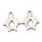 Tarnish Resistant 304 Stainless Steel Charms, Double Dolphin, Stainless Steel Color, 12.5x10x1mm, Hole: 1.4mm