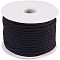 Nylon Threads, Milan Cords/Twisted Cords, Black, 3mm, about 20m/roll