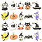 40Pcs 10 Styles Halloween Alloy Enamel Pandants, Light Gold, Ghost & Witch & Pumpkin with Cat, Orange, 14.5~30x14~24x1.5mm, Hole: 1.6~1.8mm, 4pcs/style
