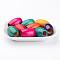 Mixed Lead Free Oval Natural Wood Beads, Dyed, 30x20mm, Hole: 10mm