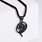 Vintage Stainless Steel Snake Wrapped Pentagram Pendant Punk Necklaces, Black