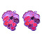 Autumn Theme Translucent Acrylic Pendants, 3D Printed, Grape, Medium Orchid, 36.5x30.5x3mm, Hole: 1.2mm