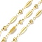 Rack Plating Brass Oval Link Chains, with Grooved Round Beaded, Soldered, with Spool, Cadmium Free & Lead Free, Real 18K Gold Plated, 15x3.5x3.5mm, 9x3.5mm