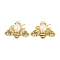 Brass Micro Pave Cubic Zirconia Pendants, Cadmium Free & Nickel Free & Lead Free, with ABS Beads, Real 18K Gold Plated, Bee Charms, Colorful, 25x35x15mm, Hole: 4x1.5mm