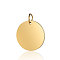 Ion Plating(IP) 304 Stainless Steel Pendants, with Jump Ring, Manual Polishing, Flat Round Charm, Stamping Blank Tag, Golden, 22x1.5mm, Hole: 5mm