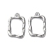 Non-Tarnish 304 Stainless Steel Pendants, Rectangle Charm, Stainless Steel Color, 20x13x2mm, Hole: 1.8mm