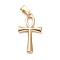 Ion Plating(IP) 304 Stainless Steel Pendants, Laser Cut, Ankh Cross, Golden, 30x16x2mm, Hole: 4x7mm
