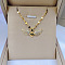 Brass Micro Pave Clear Cubic Zirconia Angel Wing Heart Pendant Necklaces, 304 Stainless Steel Chain Nacklaces for Women, Golden, 15.75 inch(40cm)