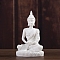 Resin Buddha Statue Display Decoration, for Home Office Desktop Feng Shui Decoration, White, 75x50x110mm