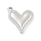 304 Stainless Steel Heart Pendants, Anti-Tarnish, Stainless Steel Color, 16x15x4mm, Hole: 1mm