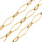 304 Stainless Steel Cross Chains, Soldered, with Spool, Real 16K Gold Plated, 19.7x7x1mm, about 32.81 Feet(10m)/Roll