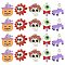 30Pcs 5 Styles Halloween Theme Alloy Enamel Pendants, Light Gold, Mixed Shapes, Mixed Color, 28~33x16~30x1.5mm, Hole: 1.8mm, 6pcs/style
