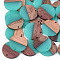 Resin & Wood Links connectors, Flat Round, Medium Turquoise, 28.5x3.5~4mm, Hole: 1.8mm