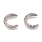 Tarnish Resistant 304 Stainless Steel Cabochons, C Shape, Fit Floating Locket Charms, Stainless Steel Color, 15x13x3mm