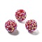 Acrylic Rhinestone Ball Beads, Sparkling Beads with Hexagon Patterns, Round, FireBrick, 20x18.5mm, Hole: 2.8mm