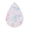 Printed Opaque Acrylic Pendants, Teardrop with Butterfly, 49.5x32.5x1.5mm, Hole: 1.6mm