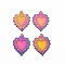201 Stainless Steel Pendants, Heart, Rainbow Color, 30x23x1.5mm, Hole: 1.6mm
