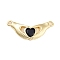 Rack Plating Brass Micro Pave Cubic Zirconia Pendants, Cadmium Free & Lead Free, Long-Lasting Plated, Heart, Blue, 12x28x4mm, Hole: 1.6mm