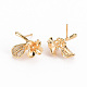 Серьги из латуни с микропейвом и прозрачным фианитом KK-S356-255-NF-2