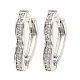 Серьги-кольца из латуни с микропаве из кубического циркония EJEW-D078-23P-2