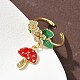 Латунные микро проложить манжеты кольца кубического циркония RJEW-A069-04G-5
