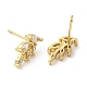 Серьги-гвоздики из латуни с фианитами EJEW-D061-12G-2