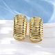 Серьги-гвоздики в форме буквы С из латуни EJEW-R025-35G-3