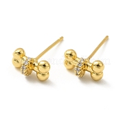 Серьги-гвоздики в форме кости из кубического циркония EJEW-F281-31G