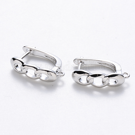 Латунные серьги-кольца с застежкой сзади KK-T048-024P-NF-1