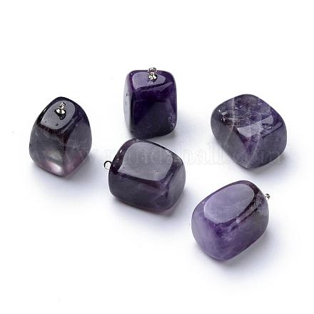 Подвески из натурального аметиста  G-R413-17-1
